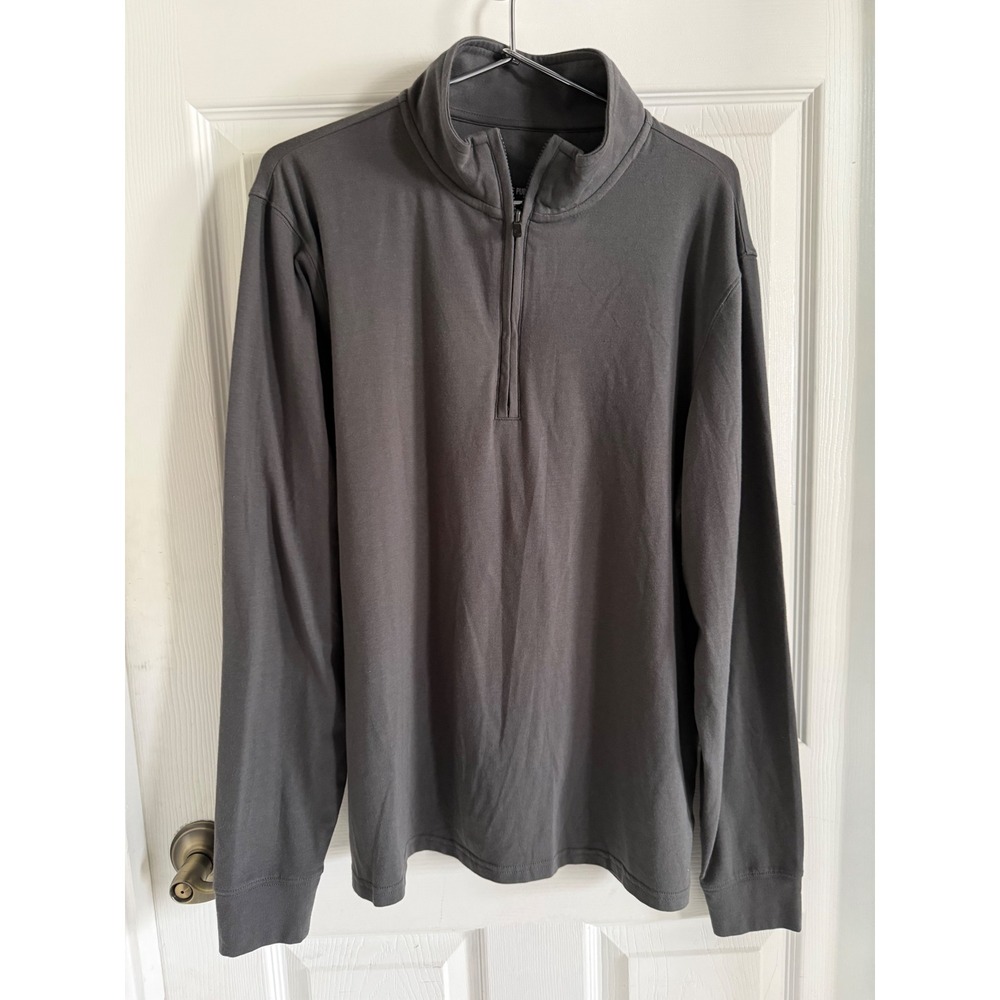 The Normal Brand Active Puremeso 1/4 Zip Pullover Mens Large Gray Long Sleeve